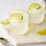 ranch water cocktails with lime on top