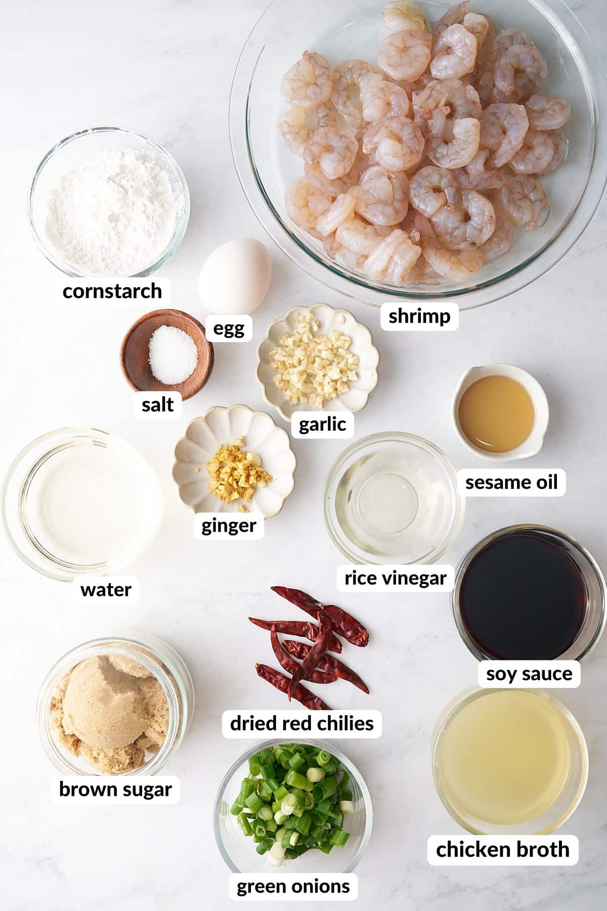 ingredients for general tso's shrimp