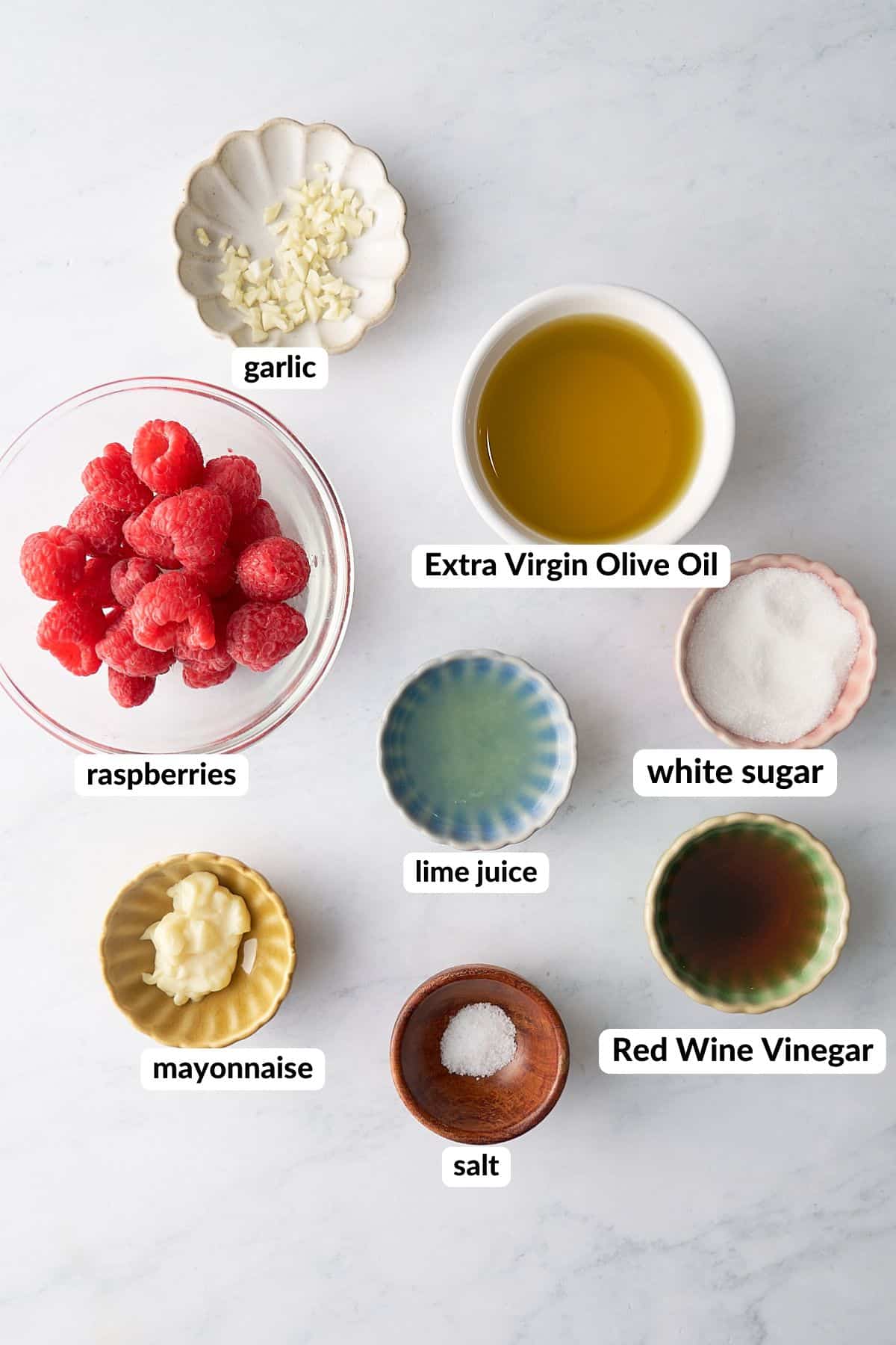 ingredients for raspberry vinaigrette