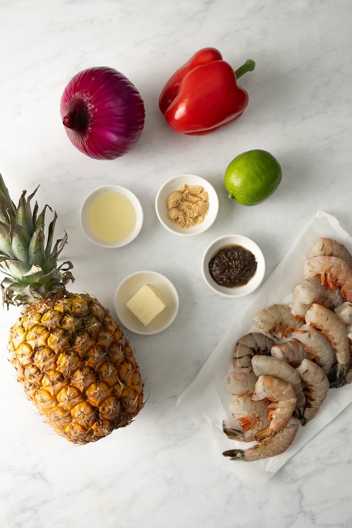 ingredients for shrimp skewers
