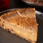 sweet potato pudding slice on plate