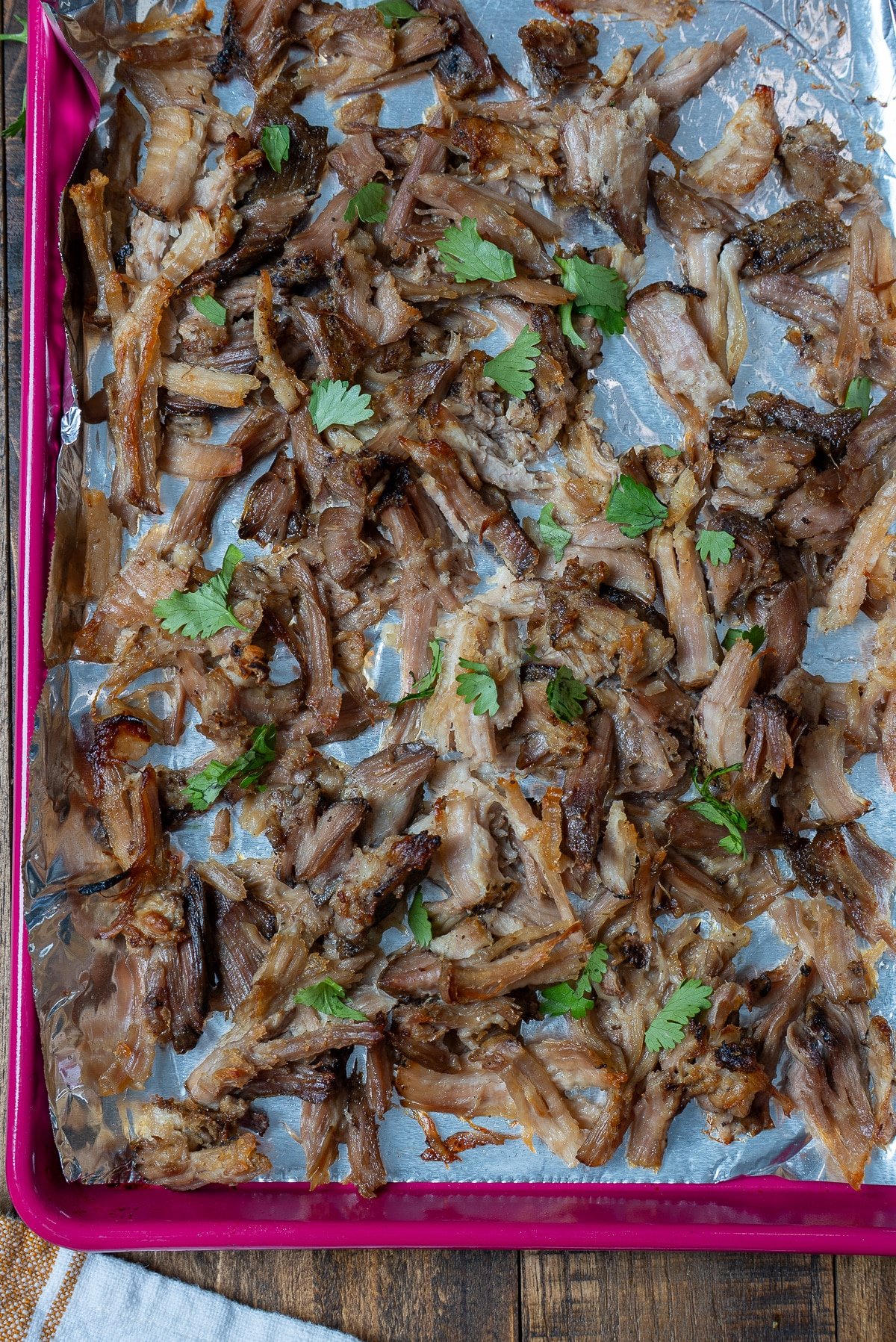 pork carnitas on a sheetpan