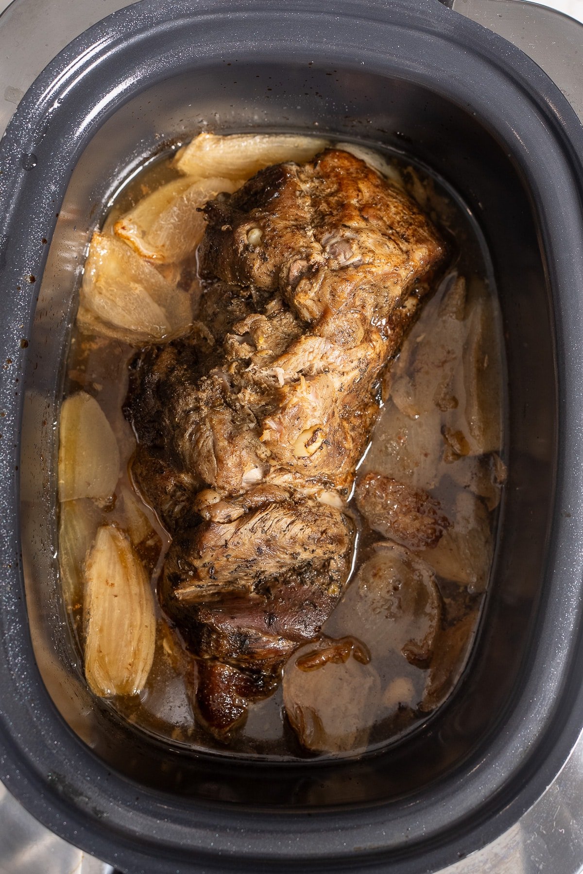 cooked pork in slow cooker