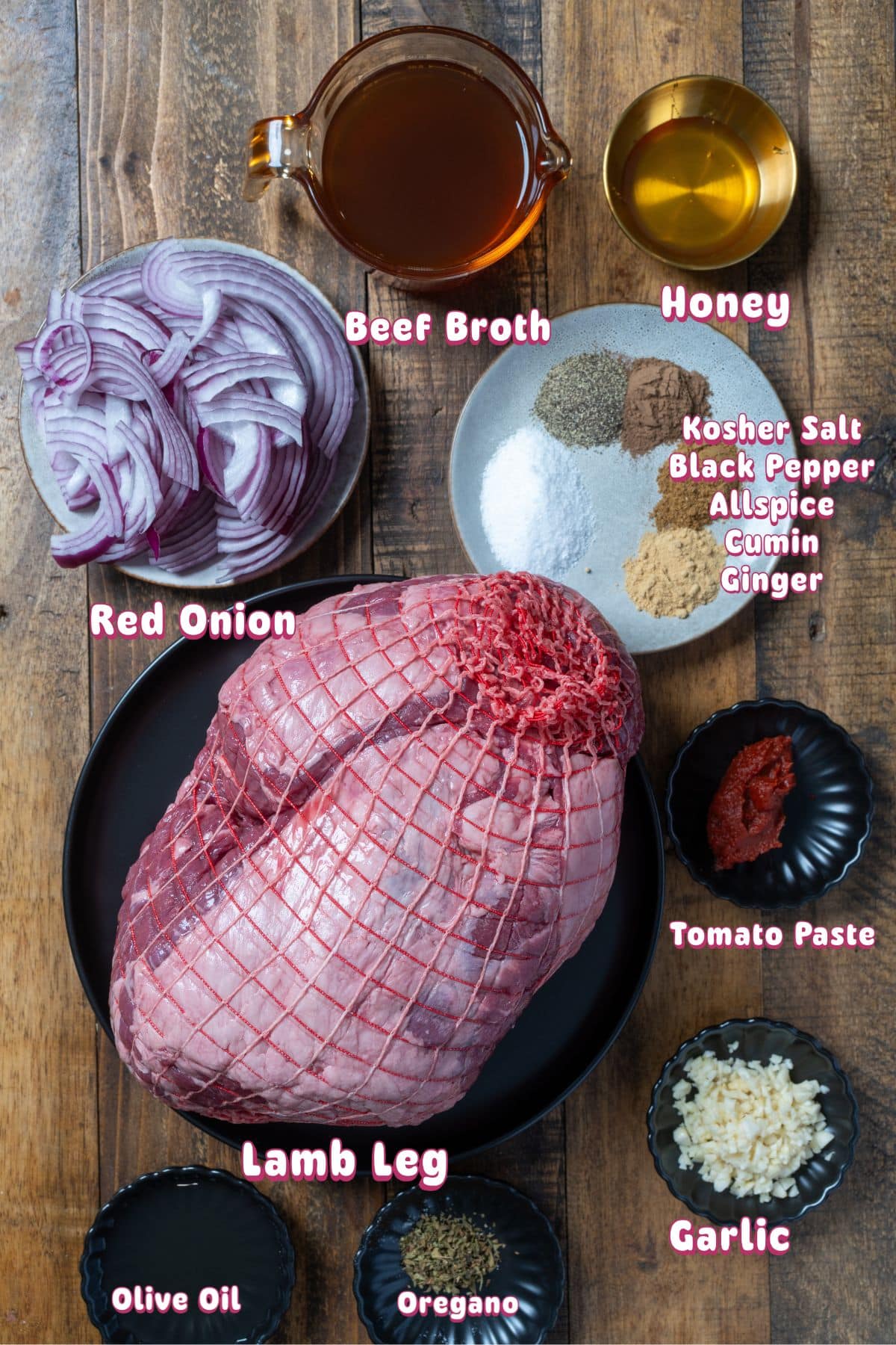 ingredients for braised lamb