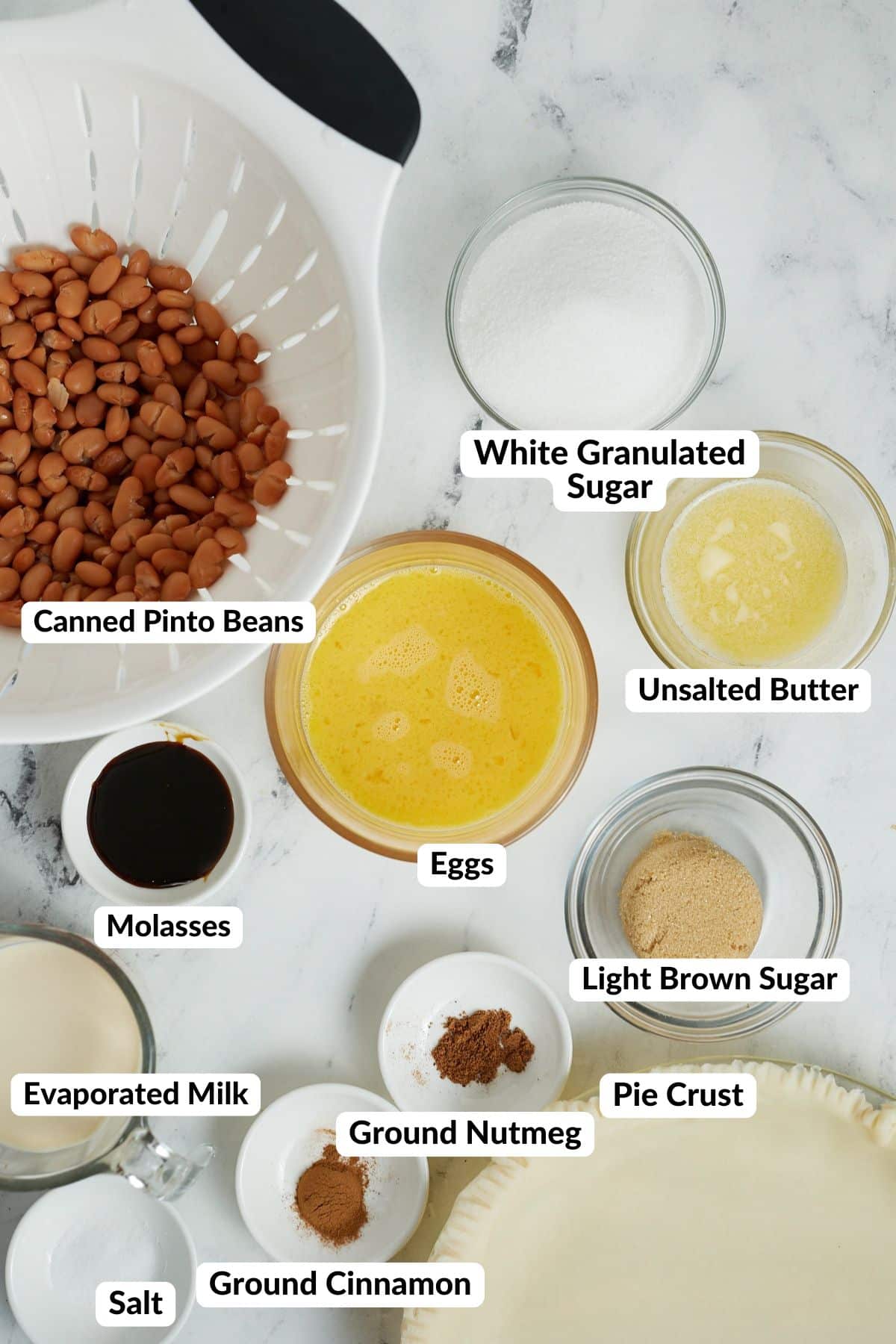 ingredients for pinto bean pie
