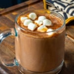 hot cocoa in mug with marshmallows on top