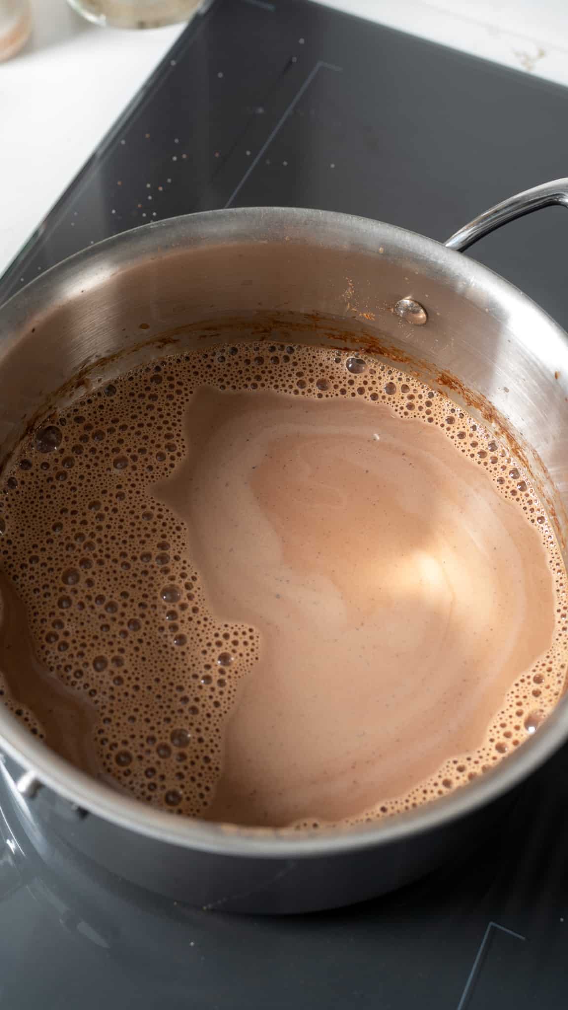 hot cocoa in pot