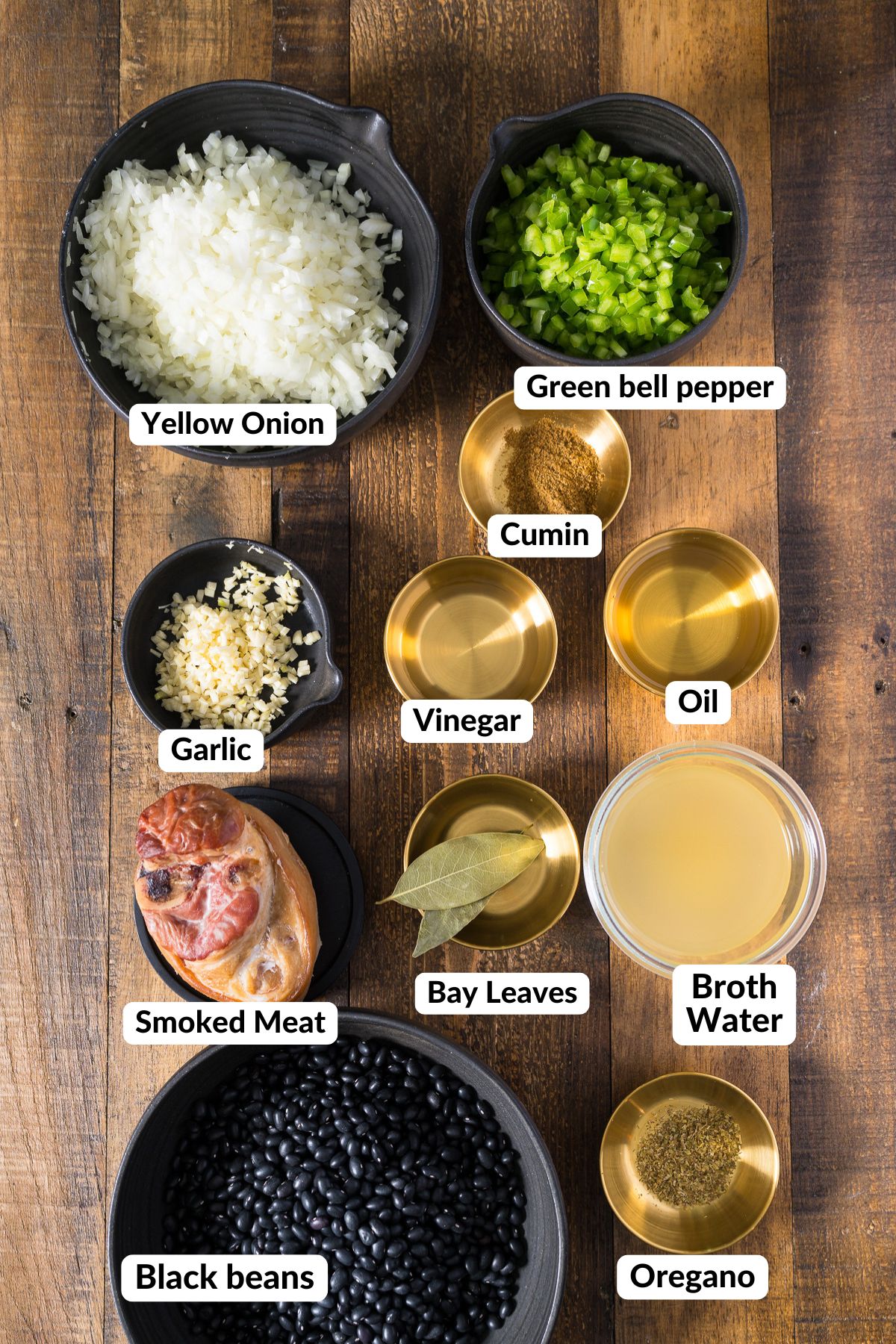 ingredients for black bean soup