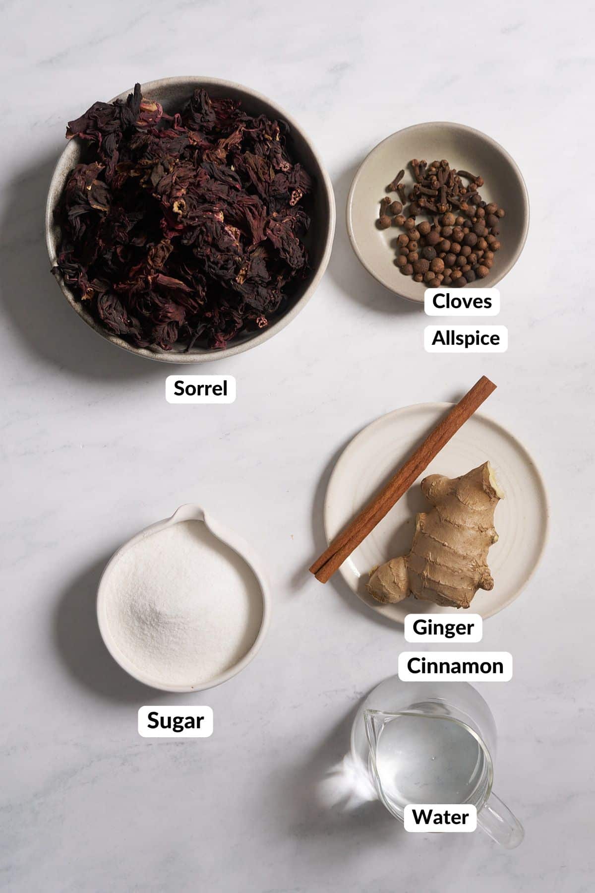 ingredients for sorrel on table