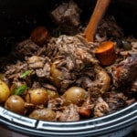 pot roast and vegetables in crockpot
