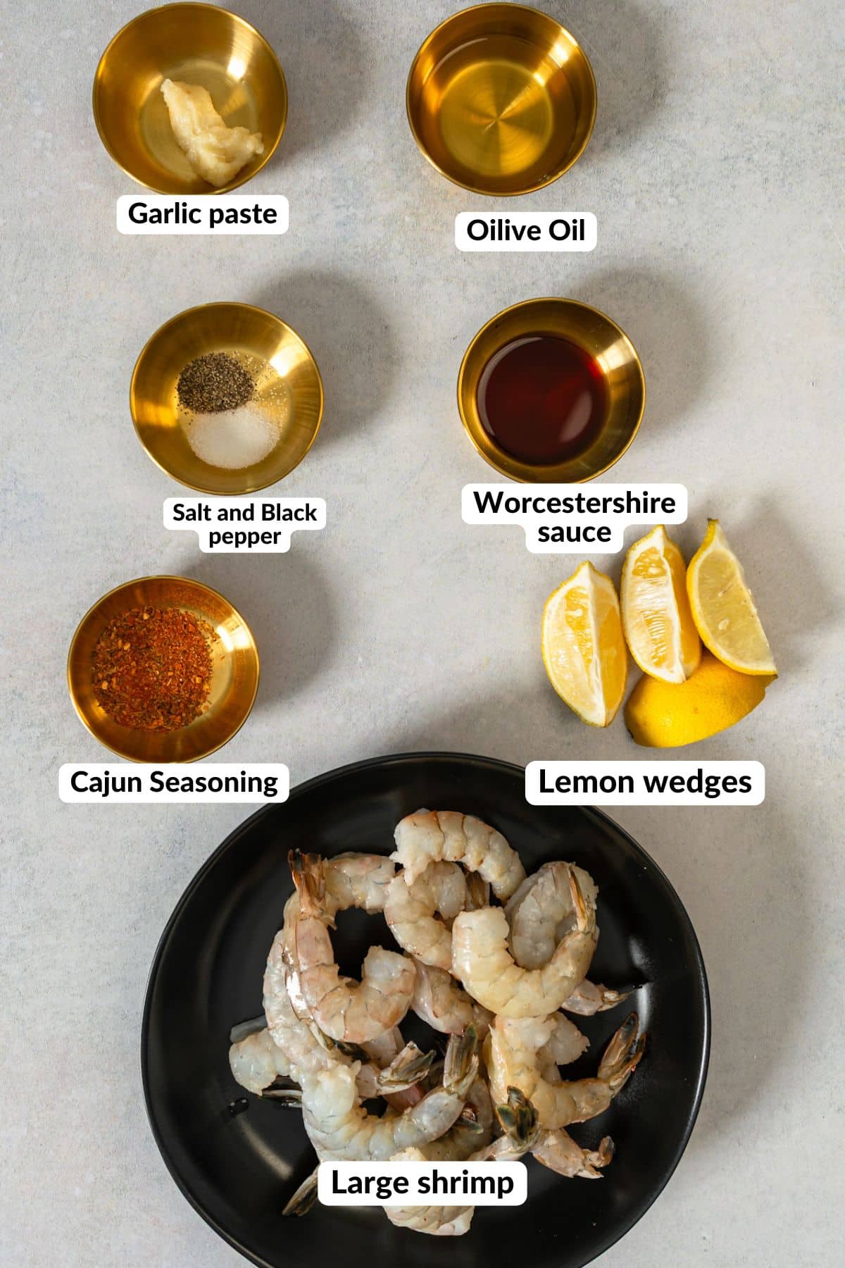 ingredients for the broiled shrimp