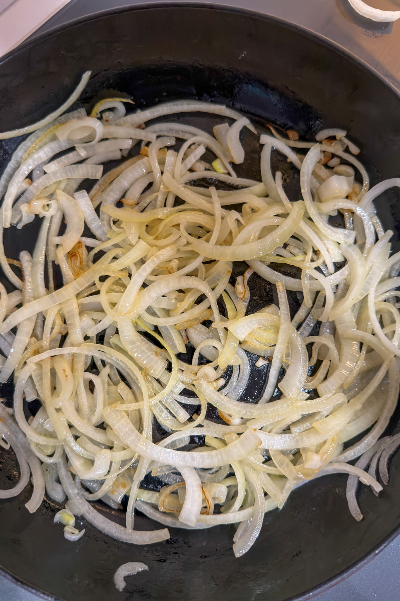 Onions cooking in skillet