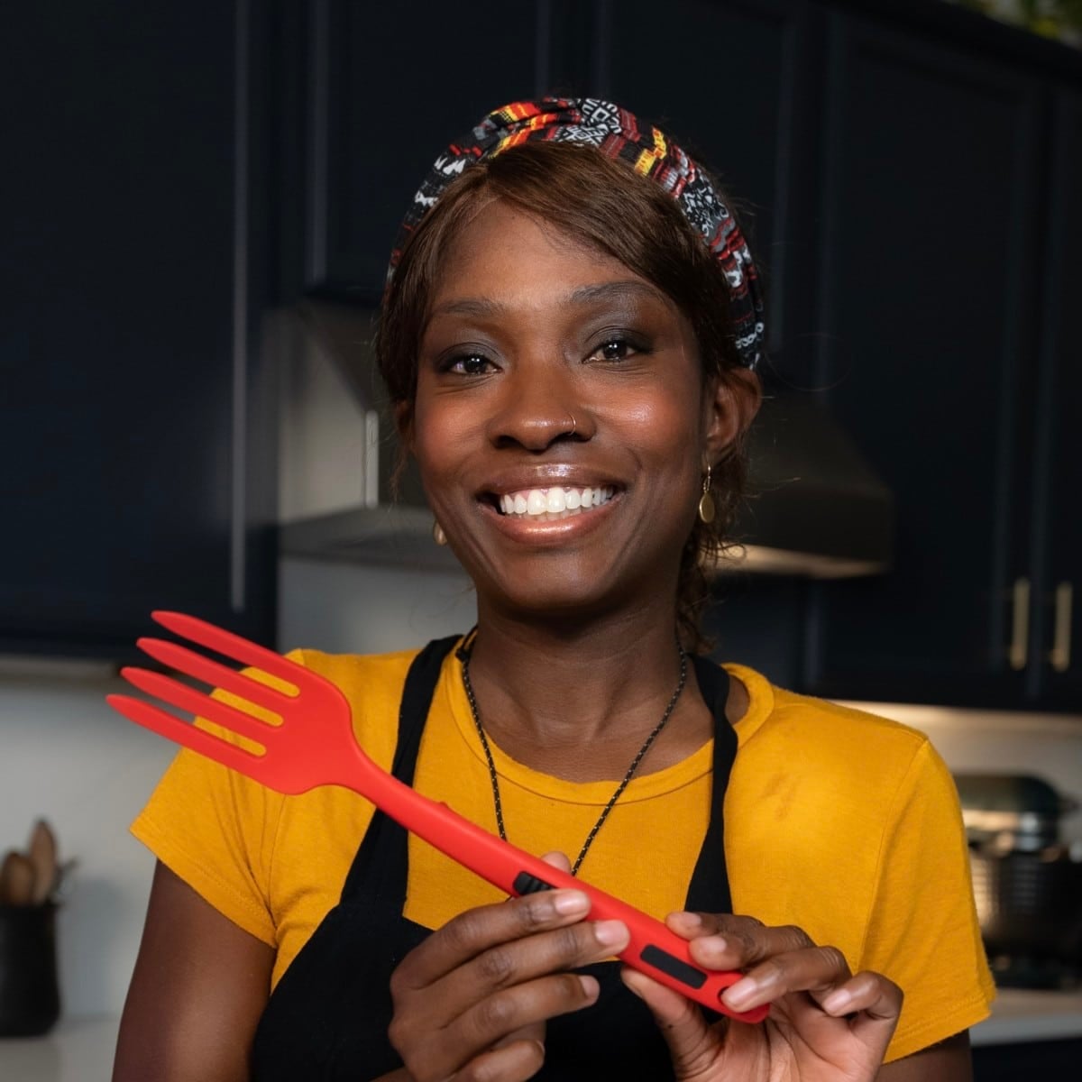 tanya harris holding a fork
