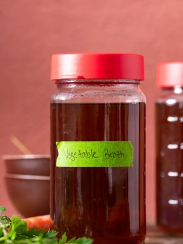 vegetable broth in glass jar