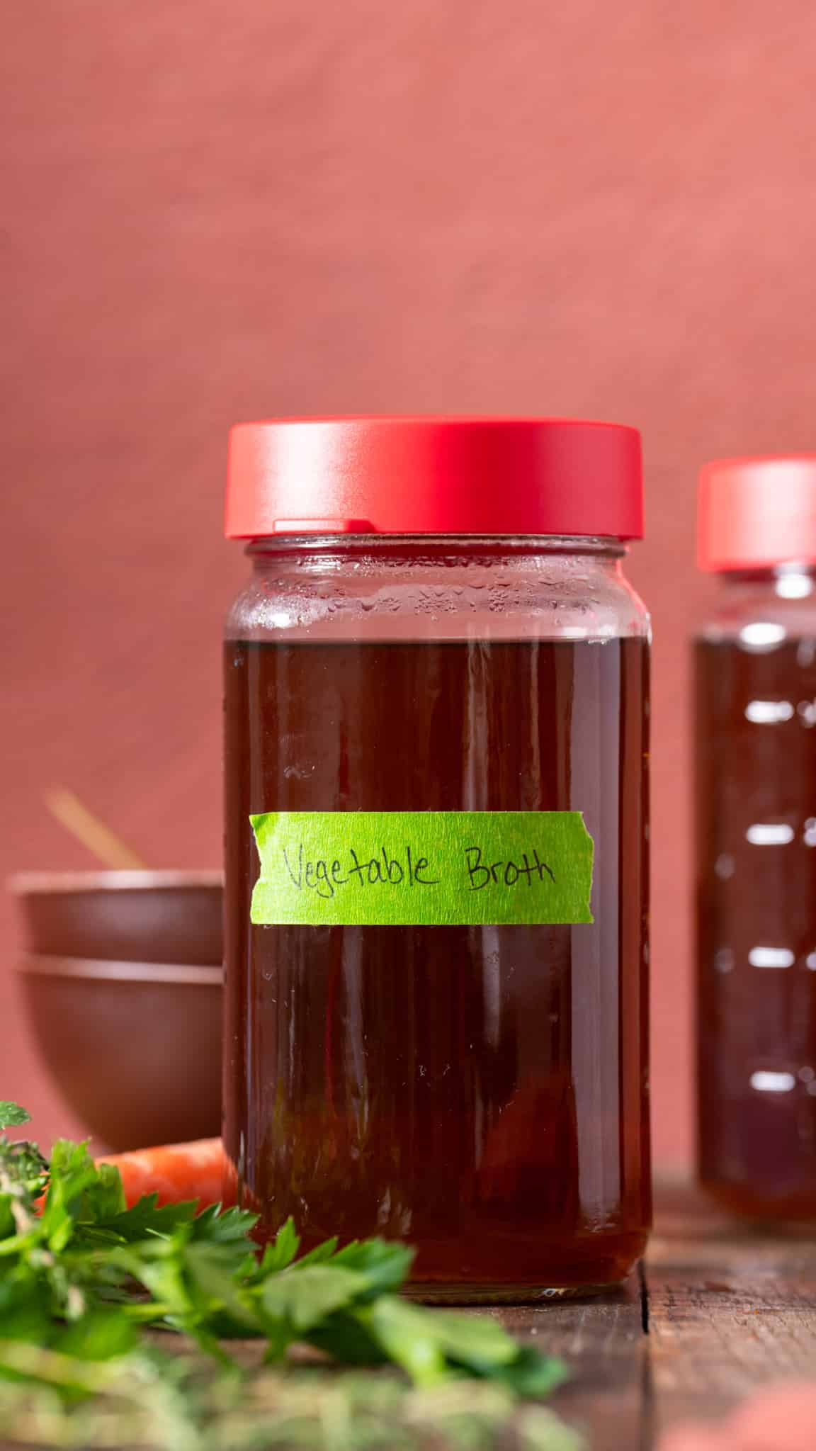 vegetable broth in glass jar