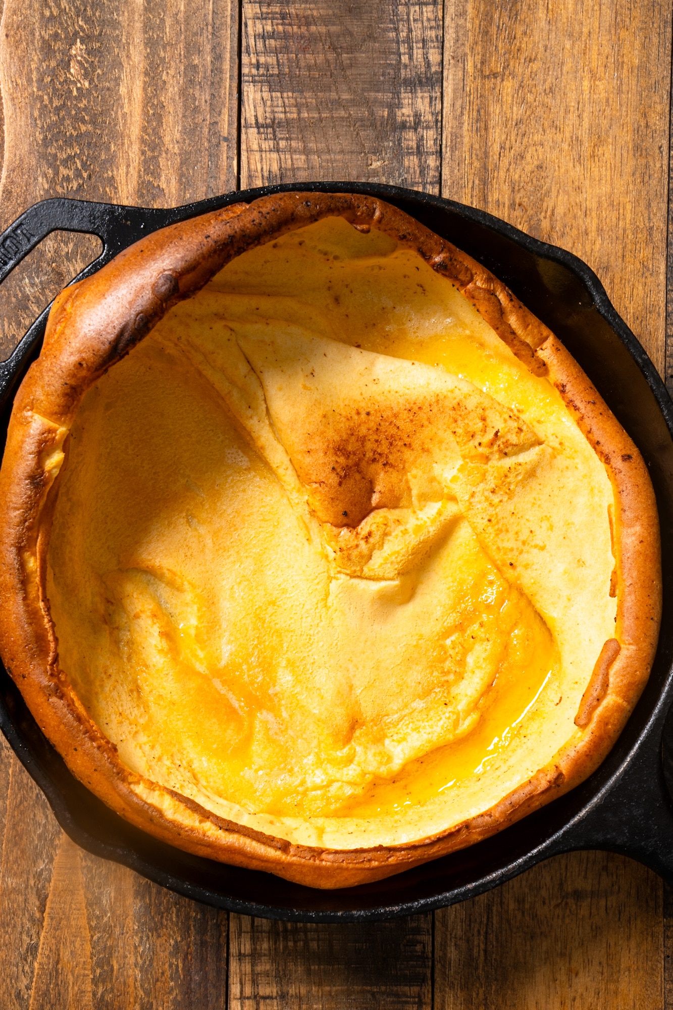 Dutch baby pancake as soon as it came out of the oven