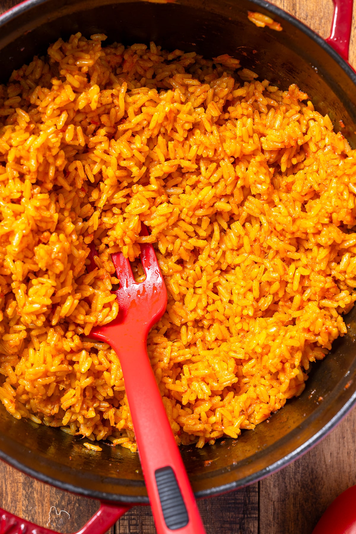 jollof rice after fluffing