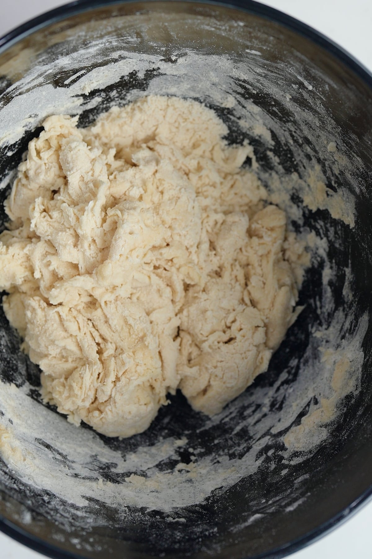 shaggy dough in bowl