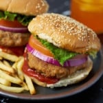turkey burgers on a plate