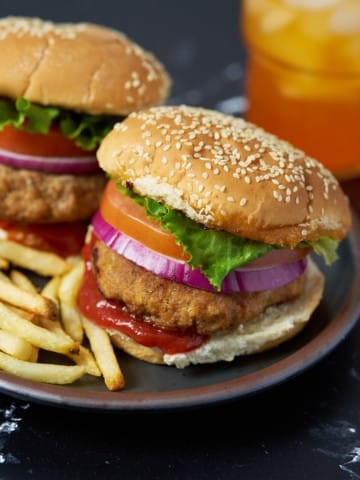 turkey burgers on a plate