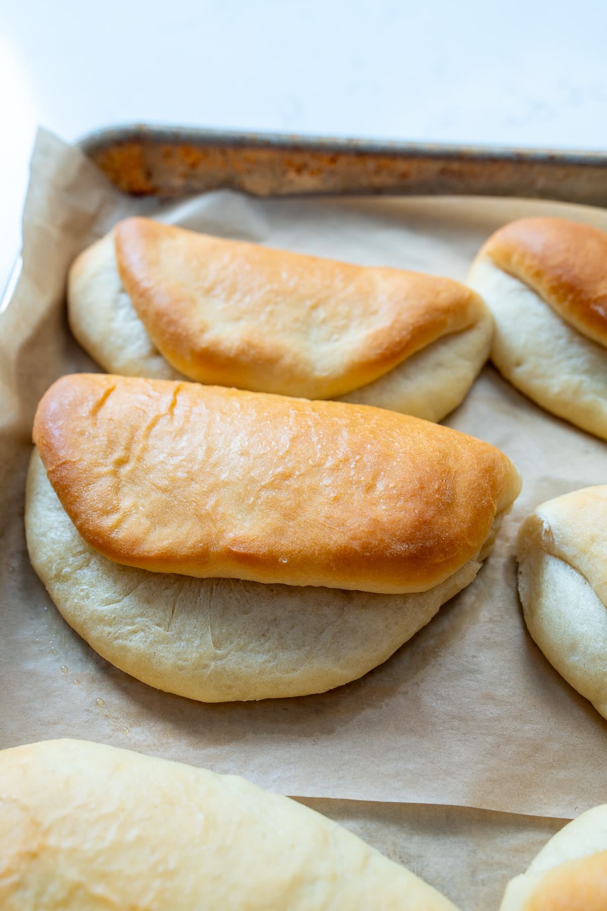 Coco bread on sheetpan