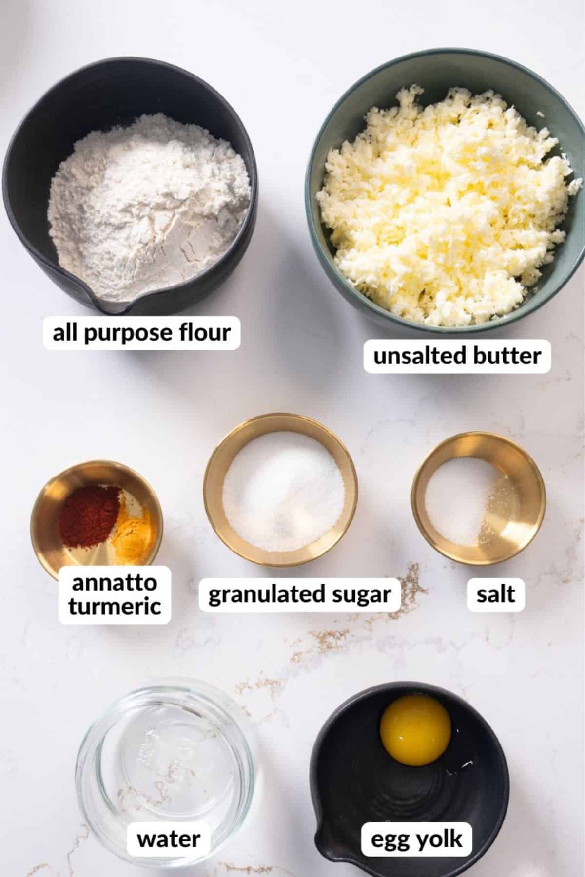 ingredients for Jamaican beef patty pastry