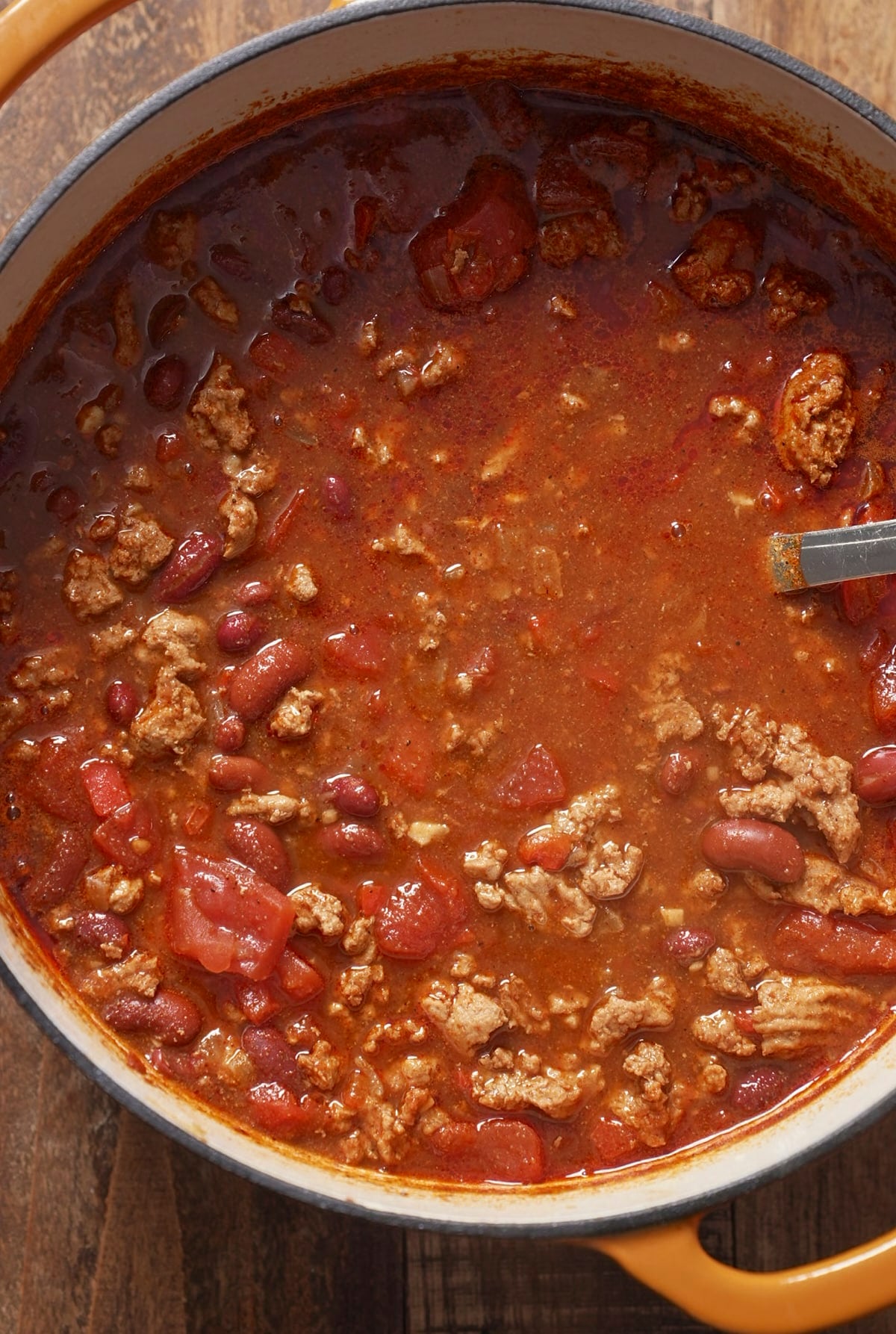 chili after thickening in pot