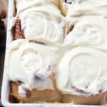 cinnamon rolls in baking pan