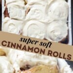 pin image for cinnamon rolls with heavy cream