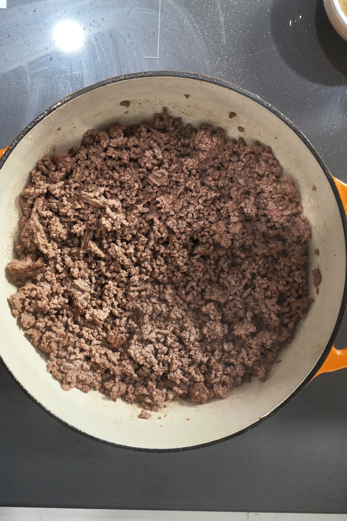 beef browned in dutch oven